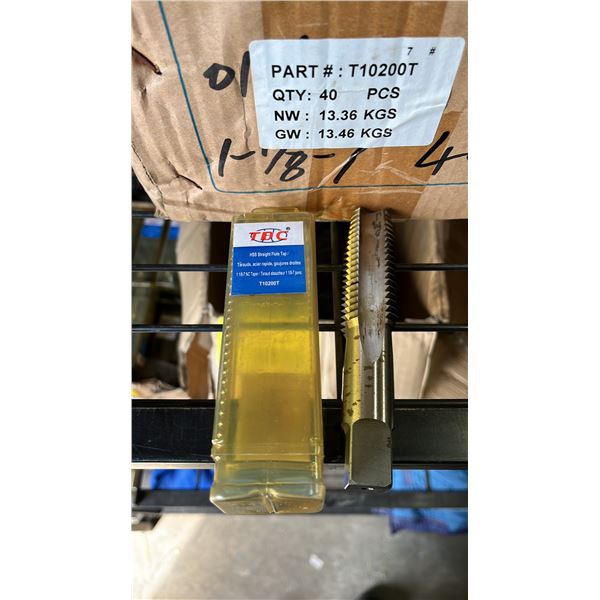 BOX OF *NEW* HSS STRAIGHT FLUTE TAPS: 1 1/8-7 NC TAPER/T10200T