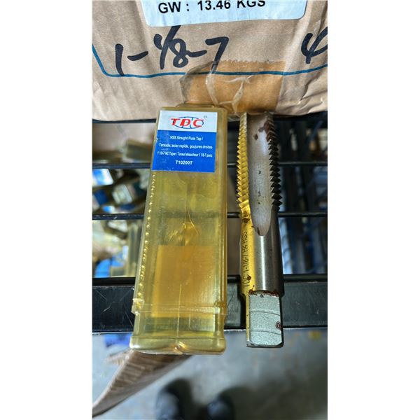 BOX OF *NEW* HSS STRAIGHT FLUTE TAPS: 1 1/8-7 NC TAPER/T10200T