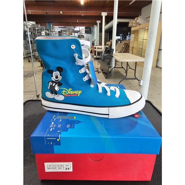 *NEW IN BOX* PAIR OF DISNEY HONG KONG SIZE 39 BLUE HIGH TOP SNEAKERS