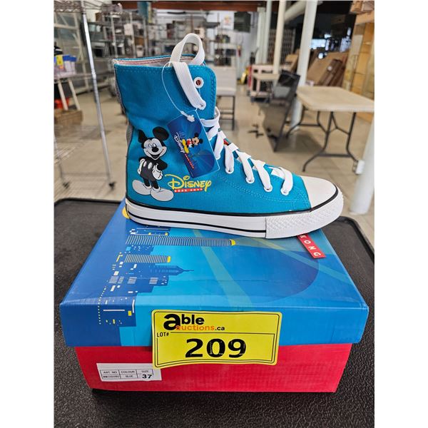 *NEW IN BOX* PAIR OF DISNEY HONG KONG SIZE 37 BLUE HIGH TOP SNEAKERS