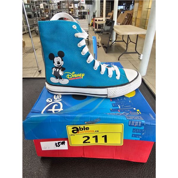 *NEW IN BOX* PAIR OF DISNEY HONG KONG SIZE 35 BLUE HIGH TOP SNEAKERS