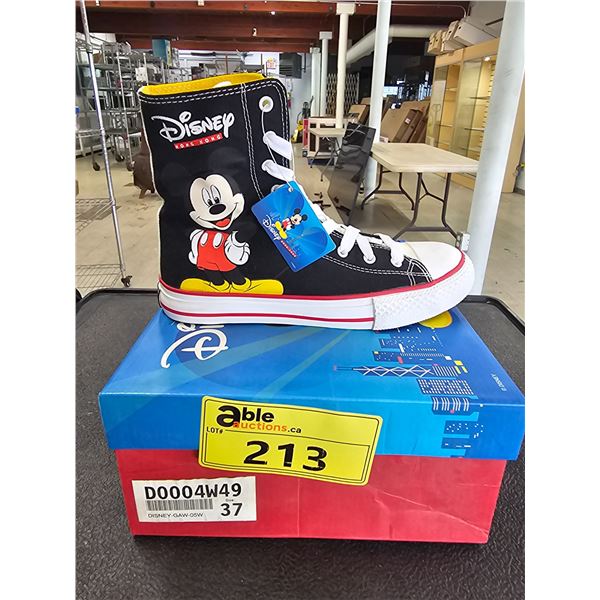 *NEW IN BOX* PAIR OF DISNEY HONG KONG SIZE 37 BLACK HIGH TOP SNEAKERS