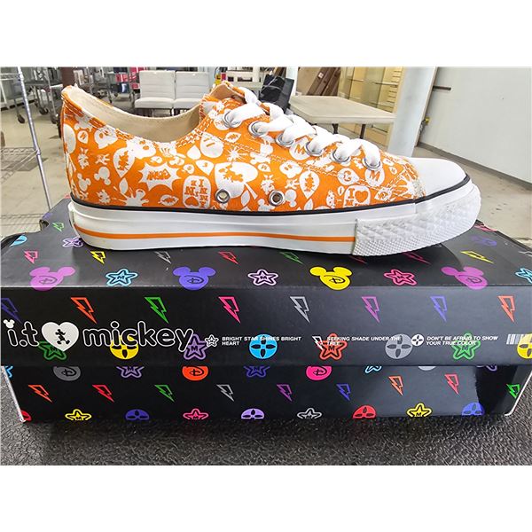 *NEW IN BOX* PAIR OF DISNEY SIZE 38 ORANGE "IT'S MICKEY" SNEAKERS
