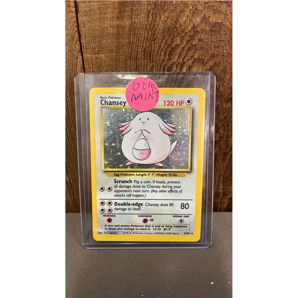 1ST EDITION HOLO CHANSEY #3/102 POKEMON CARD
