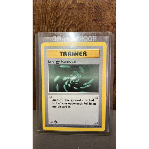 1ST EDITION TRAINER ENERGY REMOVAL #92/102 POKEMON CARD