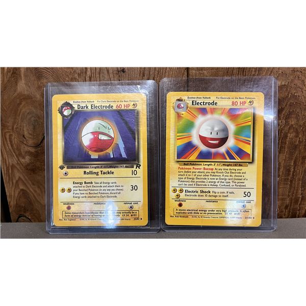 1ST EDITION DARK ELECTRODE #34/82 POKEMON CARD & ELECTRODE #21/102 POKEMON CARD