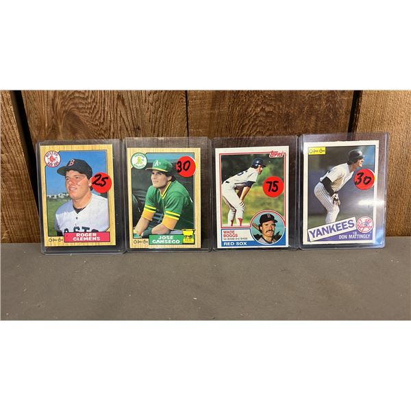 1987 O-PEE-CHEE #340 ROGER CLEMENS, 1987 O-PEE-CHEE #247 JOSE CANSECO, 1983 TOPPS #498 WADE BOGGS &