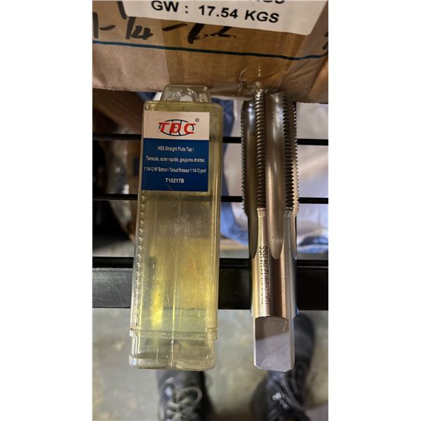 BOX OF *NEW* TDC HSS STRAIGHT FLUTE TAPS: 1 1/4-12NF BUTTON/T10217B