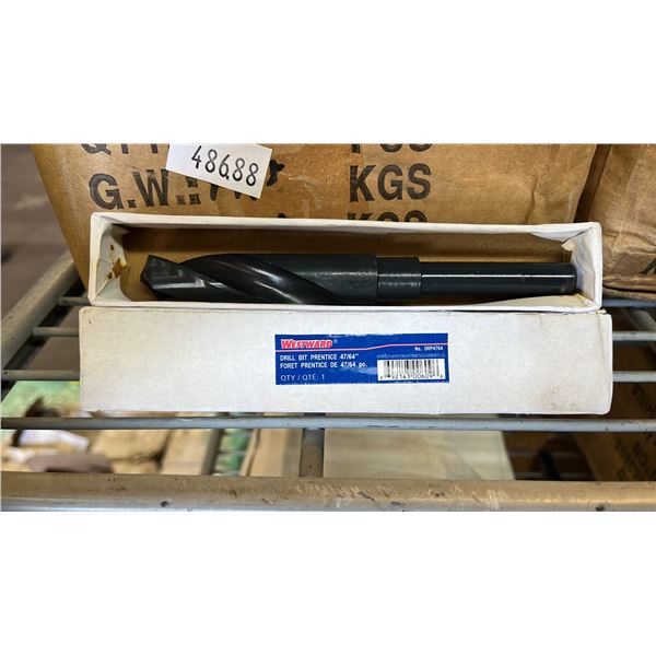 BOX OF *NEW* WESTWARD 47/64" PRENTICE DRILL BITS
