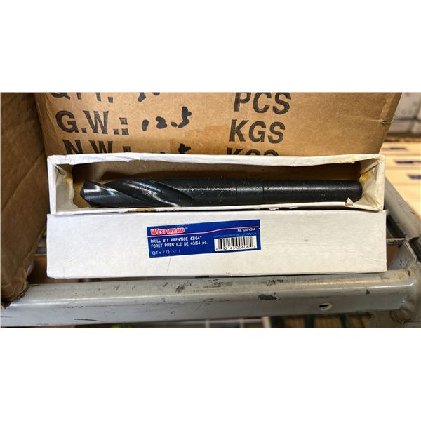 BOX OF *NEW* WESTWARD 43/64" PRENTICE DRILL BITS