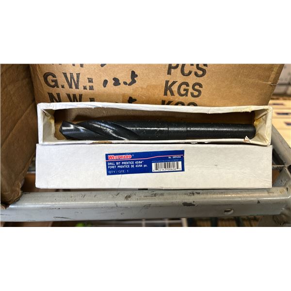BOX OF *NEW* WESTWARD 43/64" PRENTICE DRILL BITS