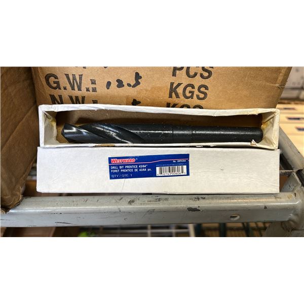 BOX OF *NEW* WESTWARD 43/64" PRENTICE DRILL BITS