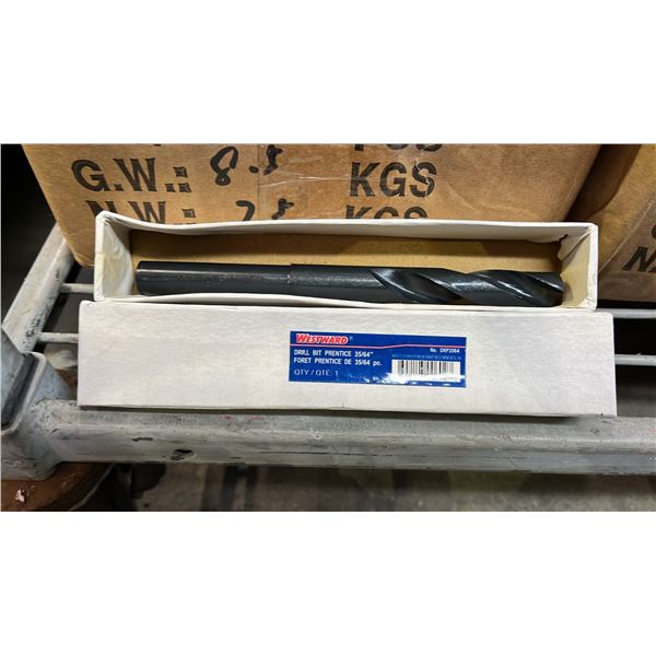 BOX OF *NEW* WESTWARD 35/64" PRENTICE DRILL BITS