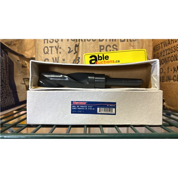 BOX OF *NEW* WESTWARD 31/32" PRENTICE DRILL BITS