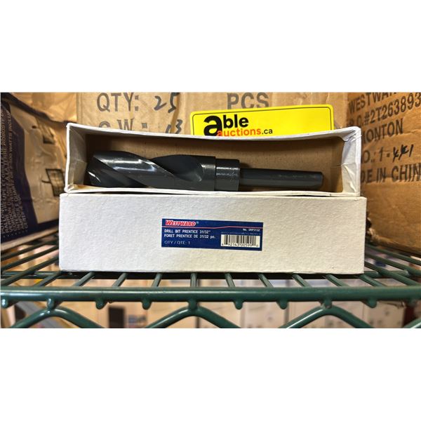 BOX OF *NEW* WESTWARD 31/32" PRENTICE DRILL BITS