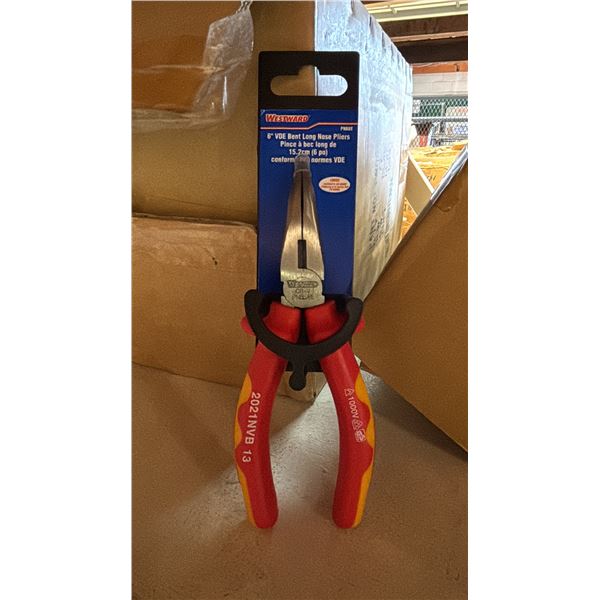 CASE OF *NEW* WESTWARD 6" VDE BENT LONG NOSE PLIERS