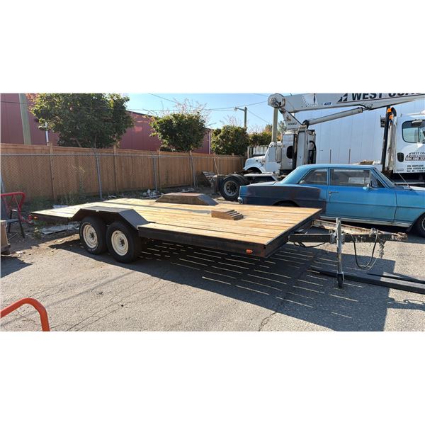 FLAT DECK TRAILER, NO REGISTRATION, MUST TOW, 17' 6" X 7' 9", 21' 6" TOTAL LENGTH WITH 2" BALL HITCH