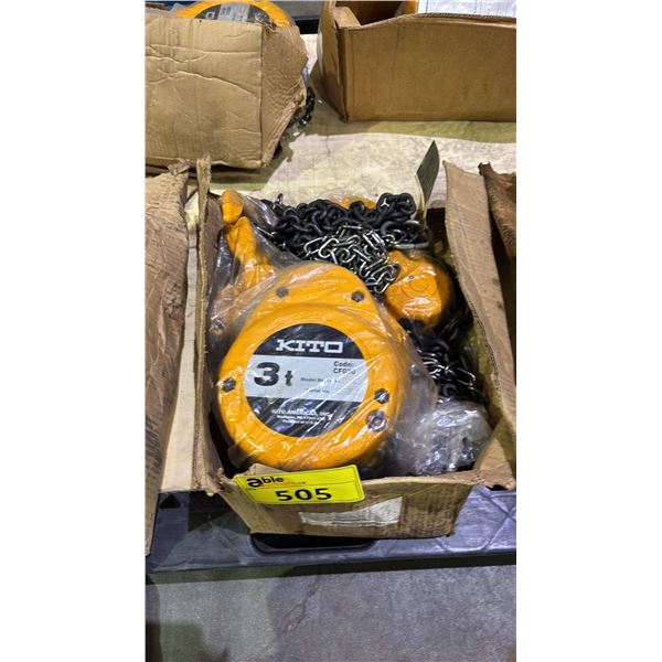 *NEW* KITO 3 TON CHAIN HOIST