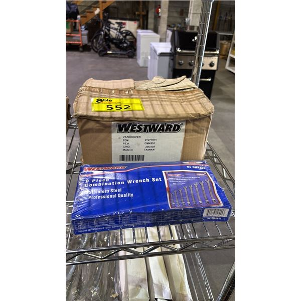 BOX OF *NEW* WESTWARD STAINLESS STEEL 8 PIECE COMBINATION WRENCH SETS