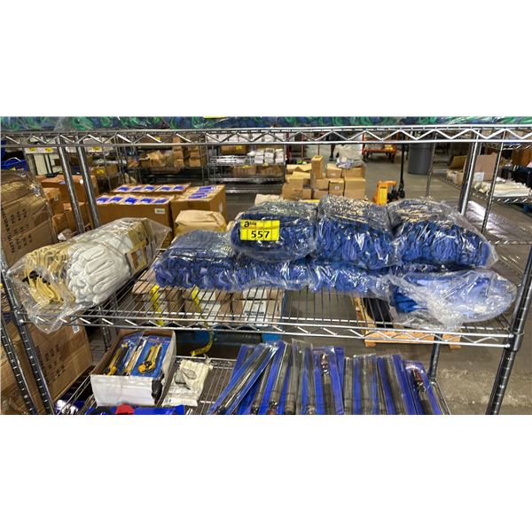 SHELF OF *NEW* FORCEFIELD STRING KNIT PALM COATED WORK GLOVES & 7NEW* CONDOR SIZE M WELDING GLOVES