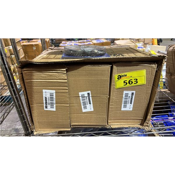 BOX OF *NEW* WESTWARD 6" X 5/8" STAINLESS STEEL STRINGER BEAD WHEEL BRUSHES