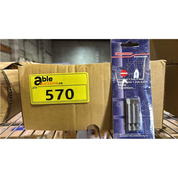 BOX OF *NEW* WESTWARD SLOTTED DRILL/SCREWDRIVER  BITS: BSS5065MP