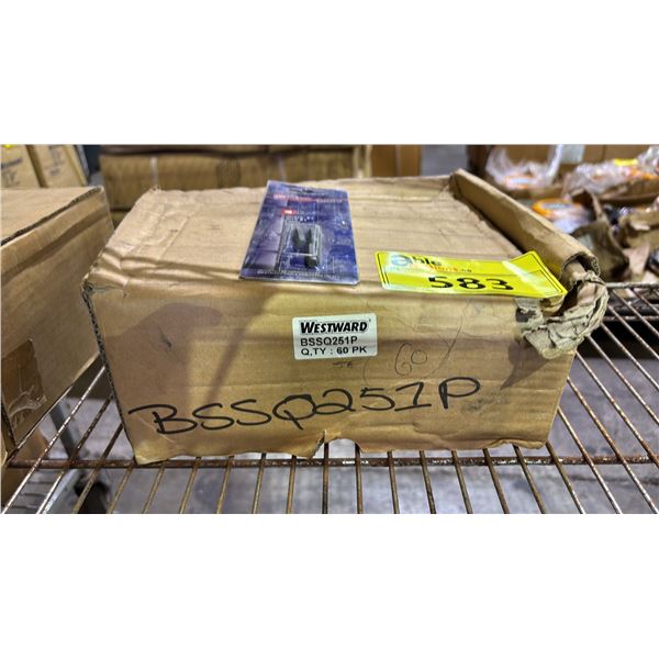 BOX OF *NEW* WESTWARD SQUARE #1 25MM DRILL/SCREWDRIVER BITS *SOME ARE RUSTED*