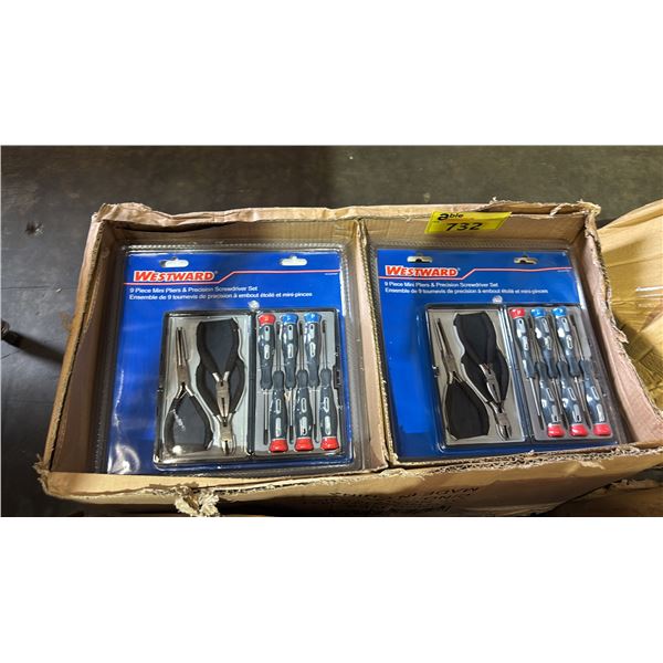BOX OF *NEW* WESTWARD 9 PCS MINI PLIERS & SCREWDRIVERS SETS