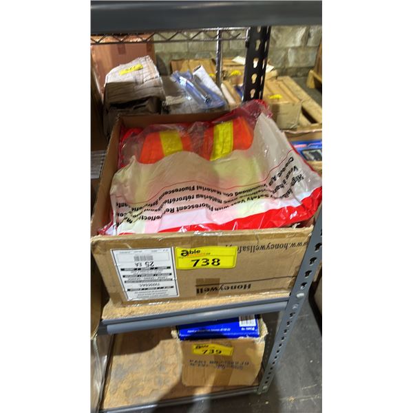BOX OF *NEW* HONEYWELL SIZE HIGH-VIS SAFETY VESTS: SIZE L