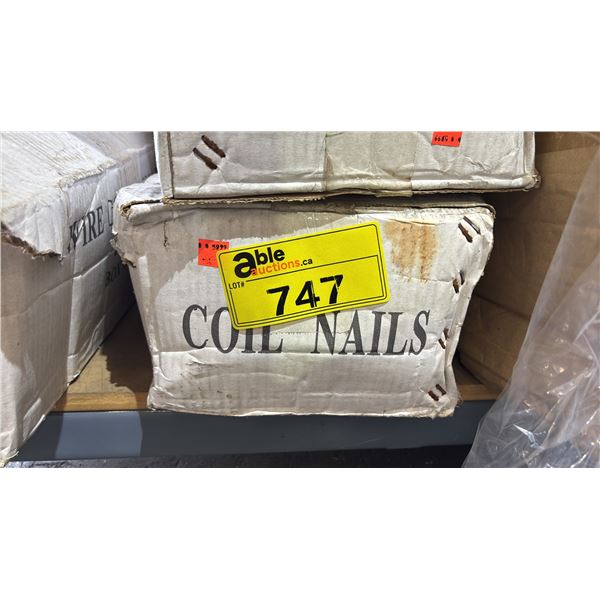 BOX OF *NEW* WIRE COLLATED COIL NAILS: 2" X .099 SCREW