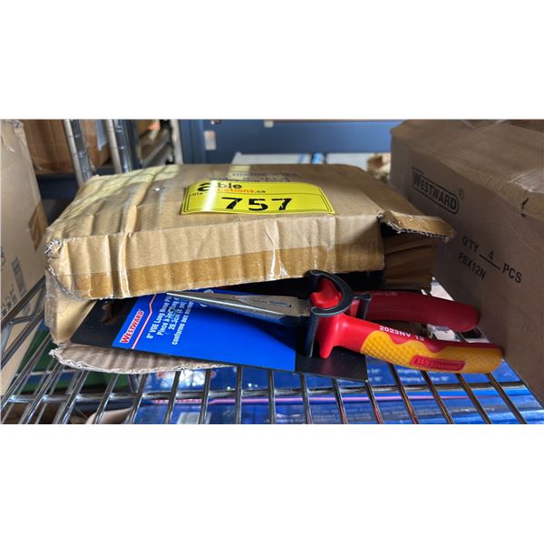 BOX OF *NEW* WESTWARD 8" VDE LONG NOSE PLIERS
