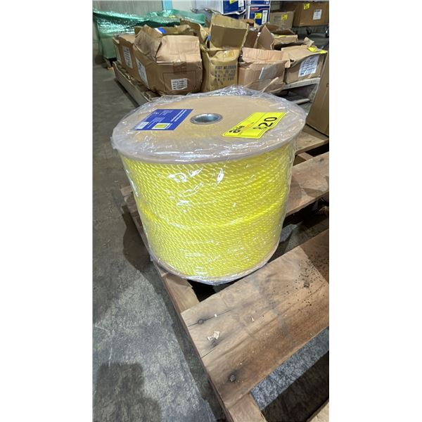 SPOOL OF *NEW* WESTWARD 3 STRAND PROPYLENE ROPE: 1/4" X 1310' / NO. RP14YJ