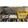 Image 1 : SHELF OF ASSORTED ITEMS INCLUDING CABLE TIE ZAP STRAPS, HEAVY DUTY 24'' ADJUSTABLE WRENCH AND MORE