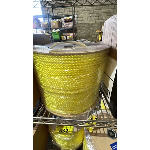 SPOOL OF *NEW* WESTWARD 3 STRAND PROPYLENE ROPE: 1/4" X 1310' / NO. RP14YJ