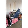 Image 1 : PALLET OF ASSTD. ITEMS: METAL SHELVING UNIT PCS, CLOTHES DRYING RACK, PATIO UMBRELLAS & MORE