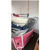 Image 3 : PALLET OF ASSTD. ITEMS: METAL SHELVING UNIT PCS, CLOTHES DRYING RACK, PATIO UMBRELLAS & MORE