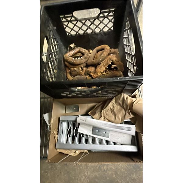 CRATE OF HEAVY DUTY INDUSTRIAL CHAIN LINKS AND MORE