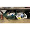 Image 1 : BINS OF ASSORTED ITEMS INCLUDING CAR FRESHENERS, SMALL PLUMBING PIPER CLAMPS AND MORE