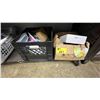Image 1 : (2) BINS OF ASSORTED ITEMS INCLUDING AUTOMOTIVE TOOLS , GLOVES AND MORE
