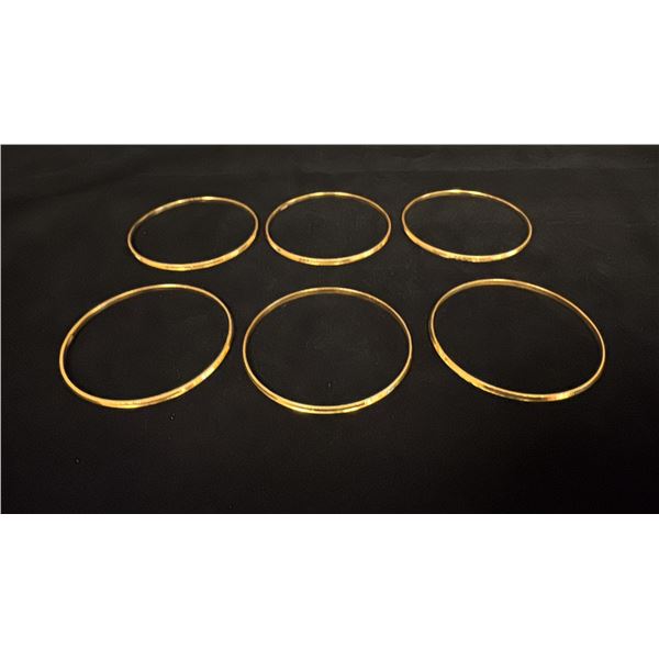 SIX APPROX 22K BANGLES (55.4G)