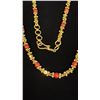 Image 2 : APPROX 22K NECKLACE (28") WITH PINK BEADS (31.7G)