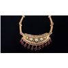 Image 2 : APPROX 20K+ NECKLACE SET WITH RUBIES AND PEARLS (24.1G)