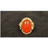 Image 1 : APPROX 14K LADIES RING SET WITH RED CORAL & DIAMONDS (.02-.025CT, 5.6G)