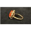 Image 2 : APPROX 14K LADIES RING SET WITH RED CORAL & DIAMONDS (.02-.025CT, 5.6G)