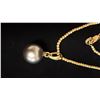 Image 2 : APPROX 10K CHAIN (16") WITH APPROX 18K PENDANT SET WITH BLACK PEARL (9G)