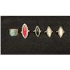 Image 1 : FIVE SILVER LADIES RINGS WITH ASSORTED SETTINGS (30.9G)