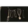 Image 1 : SILVER CHAIN (18") WITH SILVER PENDANT SET WITH SHELL CAMEO & SIX SILVER ANKLETS (62.1G)