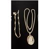 Image 3 : SILVER CHAIN (18") WITH SILVER PENDANT SET WITH SHELL CAMEO & SIX SILVER ANKLETS (62.1G)