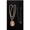 Image 4 : SILVER CHAIN (18") WITH SILVER PENDANT SET WITH SHELL CAMEO & SIX SILVER ANKLETS (62.1G)