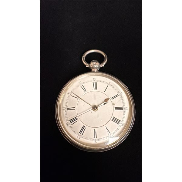 SILVER KEY WIND POCKET WATCH (100G+)